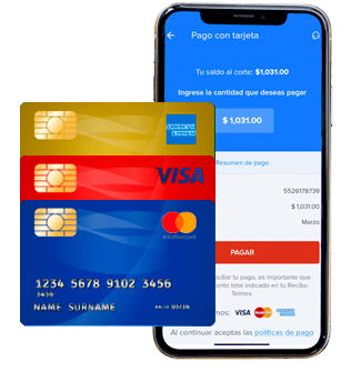 App Telmex mostrando la domiciliación del pago con tarjeta